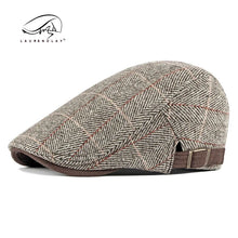 Load image into Gallery viewer, Men's Women's Beret Herringbone Flat Ivy Newsboy Hat Wool Blend Gatsby Cabbie Adjustable Cap