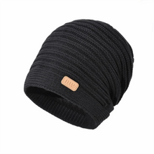 Load image into Gallery viewer, Winter Warm Striped Knitted Hat Windproof Cold Proof Thickned Pullover Hat Beanie Cap for Men Women