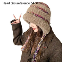 Load image into Gallery viewer, Outdoor Thickened Knitted Warm Hat Colorful Fluffy Fleece Hat Winter Breathable Ear Protection Cap Sports Cap