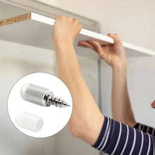 Load image into Gallery viewer, 100/10PCS Self Tapping Screw Layer Plate Holder Wardrobe Septum Brackets Fixed Screw Shelf Support Pegs with Non-Slip Sleeve