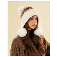 Load image into Gallery viewer, Fashion Warm Women's Knitted Hat Thickened Ear Protection Women's Beanies Coldproof Windproof Bonnet Caps Autumn Winter