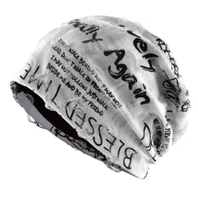 Load image into Gallery viewer, Thin Bonnet Letter Print Beanie Loose Style Wasteland Style Hip Hop Beanies Streetwear Design Vintage Beanie Unisex Wear