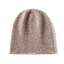 Load image into Gallery viewer, Casual Cashmere Cashmere Knitted Hat Rolled Edge Unisex Winter Warm Cap Solid Color Ear Protection Cap