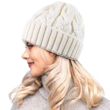 Load image into Gallery viewer, Fashion Handmade Winter Women Hat Thick Warm Stretchy Knitted Beanie Solid Color Windproof Crochet Hat Outdoor