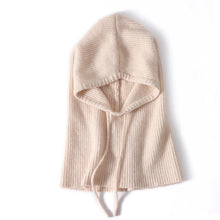 Load image into Gallery viewer, 100%Wool Balaclave Beanies For Women&Men Winter Knitted Neck Face Protect Warm Soft Hooded Hats Drawstring Skullies Headgears
