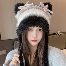 Load image into Gallery viewer, Fashion Cold-proof Faux Fur Beanies Hat Thicken Cold Protection Warm Lei Feng Hat Knitted Bobble Cap Women Accessories