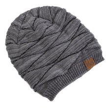 Load image into Gallery viewer, Unisex Slouchy Winter Hats Warm Fleece Lined Beanie Cap Men Women Casual FS Label Decor Winter Mixed Color Knitted Hats