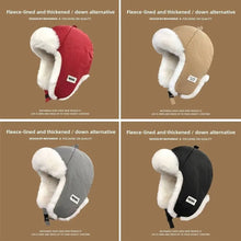 Load image into Gallery viewer, Gifts Thick Women's Winter Lei Feng Hat Ear Protection No Eaves Skiing Bomber Cap Embroidered Warm Down Cotton Hats