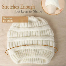 Load image into Gallery viewer, Stylish Solid Color Warm Knitted Hat Soft Elastic Windproof Winter Knit Beanies Keep Warm Without Brim Knit Slouchy Beanie Adult