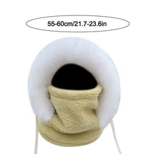 Load image into Gallery viewer, Casual Winter Balaclava Hat Thickened Neck Warmer Beanies Cap Windproof Keep Warm Integrated Scarf Hat Set Unisex