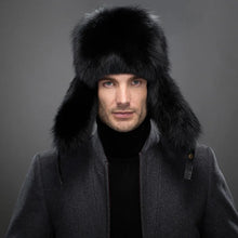 Load image into Gallery viewer, Hot high-end luxury fur hat Men's fox fur hat Lei Feng cap ear cap fur necessary hat Real fur hat 100% Sheepskin top fox hat