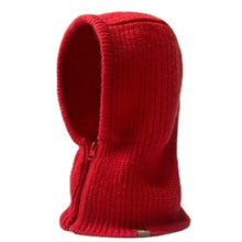 Load image into Gallery viewer, Pullover Snood Thickened Wool Knit Hood Hat Warm with Zipper Neck Warmer Ear Protection One-Piece Design Snow Beanie Cap Unisex