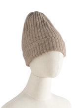 Load image into Gallery viewer, s Women 35% Cashmere Knit Ribbed Beanie Caps Solid Color Winter Autumn Warm Hat Men Wool Blends Unisex Natural Guaranteed