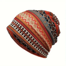 Load image into Gallery viewer, Contrasting Colors Pullover Hat Multifunctional Plaid Print Turban Hats Scarf Pullover Hat Casual Hedging Cap Autumn and Winter