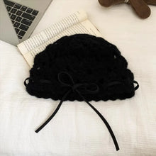 Load image into Gallery viewer, Fashion with Knot Knitted Hat Hollow Design Korean Style Beanie Cap Crochet Hat Autumn