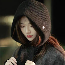 Load image into Gallery viewer, New Warm Knitted Winter Balaclava Neck Protection Soft Hooded Hat Thickened Solid Color One-Piece Scarf Cap Women