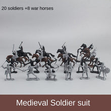 Load image into Gallery viewer, Medieval Ancient Soldier Warrior Cavalry Knight War Horse War Ornaments Military Ancient Soldier Model Toy