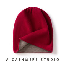 Load image into Gallery viewer, High Quality Pure Cashmere Hat for Men and Women Winter Double Layer Thicken Knitted Skullies Beanies Caps Female Outdoor Hats