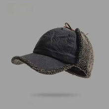Load image into Gallery viewer, Cozy Retro Bomber Hat Warm Fleece Suede Material Flying Hat Windproof Thickened Design Ear Fleece Hat Winter for Men and Women