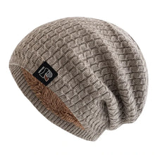 Load image into Gallery viewer, Unisex Winter Hats Fashion Slouchy Beanie Hat Fleece Lined Warm Knitted Hats Men Women Letter Label Ski Sports Cap
