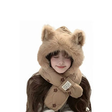 Load image into Gallery viewer, NEW Windproof Integrated Cap Scarf Soft Winter Warm Beanie Hat Scarf Cute Neck Warm Ear Protection Cap