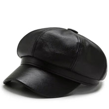 Load image into Gallery viewer, Autumn and Winter Leather Octagonal Hat Women's British Style Retro Casual Beret Cute Fashion Versatile