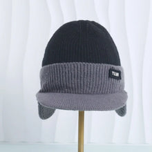 Load image into Gallery viewer, Versatile Ear Protection Knit Baseball Cap Dual Tone Keep Warm Winter Warm Hat Thickened Thermal Knit Beanie Outdoor Activities