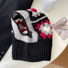 Load image into Gallery viewer, Windproof Crochet Flower Handmade Balaclava Hat Colorful Neck Warm Pullover Hat Ear Protection Knitted Yarn Hat Outdoor