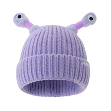 Load image into Gallery viewer, Funny With Eyes Knitted Beanies Hat Solid Color Wear Resistant LED Glowing Hat Warm Knit Hat for Women Girls Parent-Unisex Style