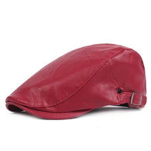 Load image into Gallery viewer, Men Women Ivy Cap Newsboy Hat Adjustable Faux PU Leather Berets for Spring Summer Autumn Gatsby