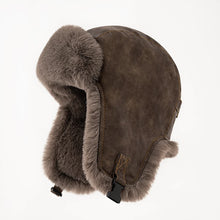 Load image into Gallery viewer, New Windproof Cycling Cap With Ear Flaps Winter Fur Bomber Hat Leather Cap Men Outdoor Windproof Super Warm Caps