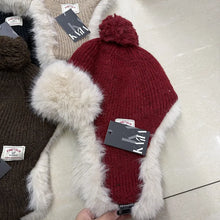 Load image into Gallery viewer, Fashion Women Winter Fur Warm Windproof Hat Lei Feng Cap Fur Ear Flap Cap Buckle Warm And Thick Ear Protection Outdoor Headwear