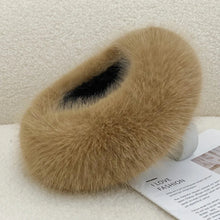 Load image into Gallery viewer, Fashion Thick Turban Hat Imitation Fox Fur Keep Warm Winter Hat Solid Color Fluffy Headband Winter