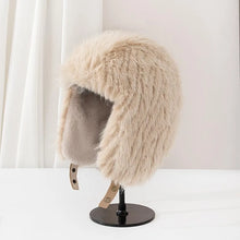Load image into Gallery viewer, Trendy Luxury Faux Fur Hat Retro Solid Color Raccoon Fur Hat Warm Windproof Winter Hat Unisex Winter Wear