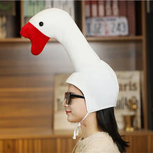 Load image into Gallery viewer, Cute Plush Funny Goose Shape Cap Adult Kids Halloween Party Cosplay Animal Hood Hat Winter Warm Costume
