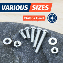 Load image into Gallery viewer, M2 M3 M4 Screws Bolts and Nuts Assortment Kit, Metric Machine Screws & Flat Washers, Phillips Pan Head Sets for 3D Printer DIY
