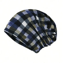 Load image into Gallery viewer, Pullover Hat Plaid Print Scarf Pullover Hat Turban Hats Multifunctional Keep Warm Women's Pile Hat