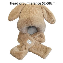 Load image into Gallery viewer, Cute Winter Hooded Hat Scarf Set Thicken Fluffy Bomber Hats Fuzzy 3D Ears Ear Protection Lei Feng Hat For Cold Weather