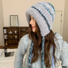 Load image into Gallery viewer, Outdoor Thickened Knitted Warm Hat Colorful Fluffy Fleece Hat Winter Breathable Ear Protection Cap Sports Cap