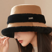 Load image into Gallery viewer, Plush Fisherman Hat Women Winter Polyester Fiberlarge Bucket Cap Fashionable and Versatile Warm Plush Pot Cap Ear Protection Hat