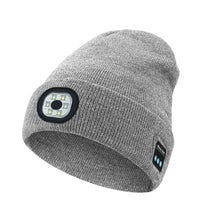 Load image into Gallery viewer, Warm LED Beanie Hat Bluetooth 5.4 Wireless Stereo Headset USB Rechargeable Adjustment 3 Gear Dimming LED Light Warm Music Hat