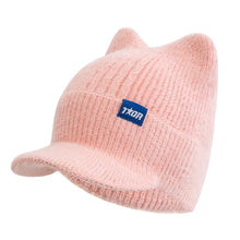Load image into Gallery viewer, Women's Winter Hat Fashion Faux Fur Knitted Hat Soft Cat Ear Beanie Hats Female Streetwear Cap