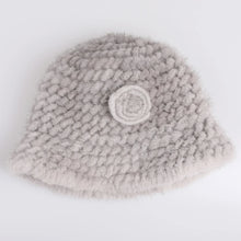 Load image into Gallery viewer, Women's Winter Gneuine Mink Fur Textile Knitted Bucket Hat Real Fur Fluffy Fishman Cap Cold Weather Warm Hats For Lady Luxury
