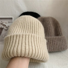 Load image into Gallery viewer, Winter Dome Brimless Casual Hat Warm Rabbit Fur Knit Hat women's double-layer Thick Wool Hat Casual Hat Toe Cap Cold Hat 4m868
