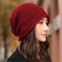 Load image into Gallery viewer, Casual Warm Winter Knitted Hat Soft Thickened Bonnet Short Brim Windproof Beanies Outdoor