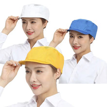 Load image into Gallery viewer, Comfortable Breathable Top Mesh Work Hat Washable Dust-proof Chef Hat Durable Cooking Hygienic Cap Food Processing