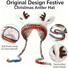 Load image into Gallery viewer, New Fur Deer Storage Hat Ear Protection Windproof Knitted Deer Antler Hat Elastic Warm Winter Cap Winter