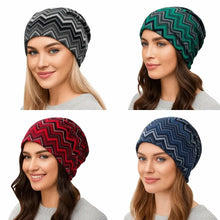 Load image into Gallery viewer, Contrasting Colors Pullover Hat Multifunctional Scarf Pullover Hat Casual Hedging Cap Plaid Print Keep Warm Women's Pile Hat