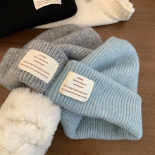 Load image into Gallery viewer, Casual Solid Color Winter Knitted Hat Thick Warm Windproof Beanie Cap Ear Protection Soft Crochet Bonnet Hat