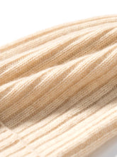 Load image into Gallery viewer, s Women 35% Cashmere Knit Ribbed Beanie Caps Solid Color Winter Autumn Warm Hat Men Wool Blends Unisex Natural Guaranteed